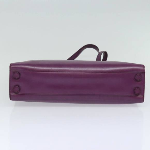 PRADA Leather Hand Bag Purple Auth 80093 - Picture 5 of 16